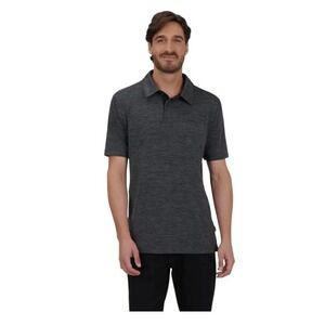 Ski-Doo Tech Polo Shirt Charcoal Grey Knit Moisture Wicking Short Sleeve M